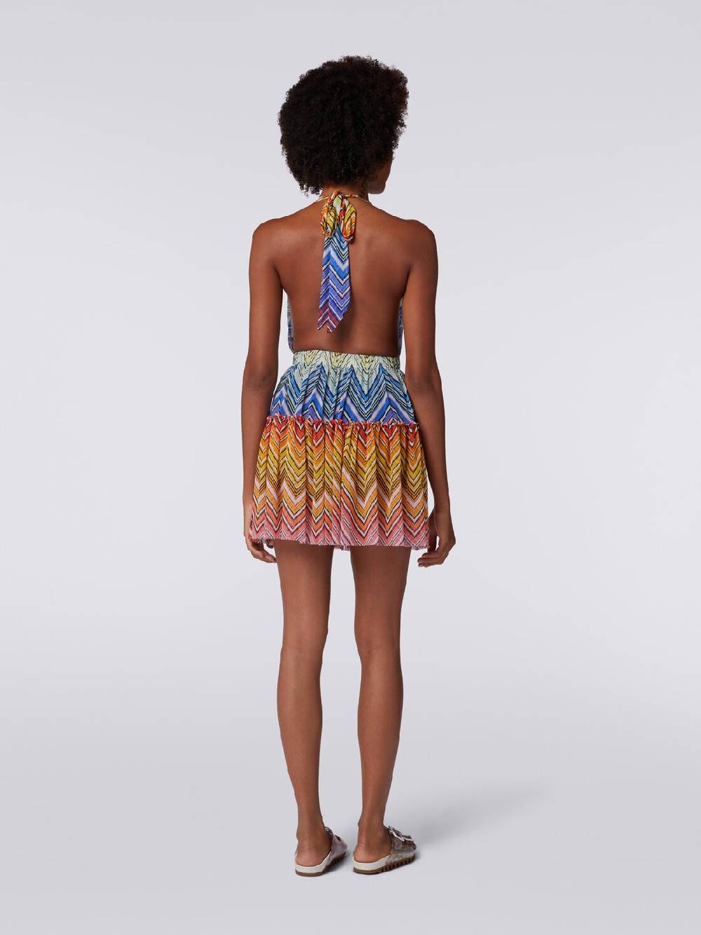 Missoni Copricostume corto in tulle stampa zig zag ACQUISTA ORA