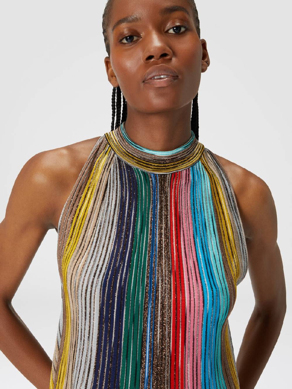 Missoni Mini-abito senza maniche in maglia plissée lamé Ultimo giorno