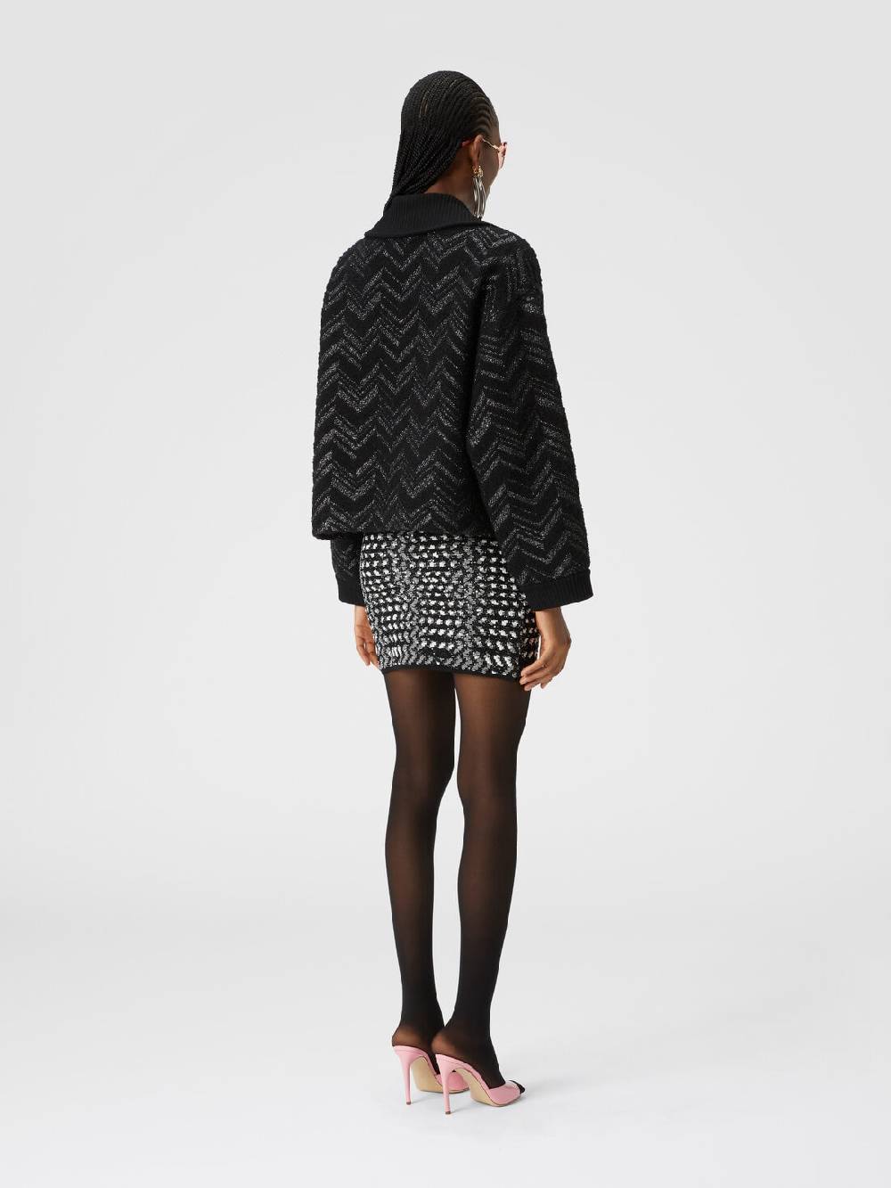 Missoni Giubbotto in maglia bouclé con chevron lamé Fino al 50% di sconto
