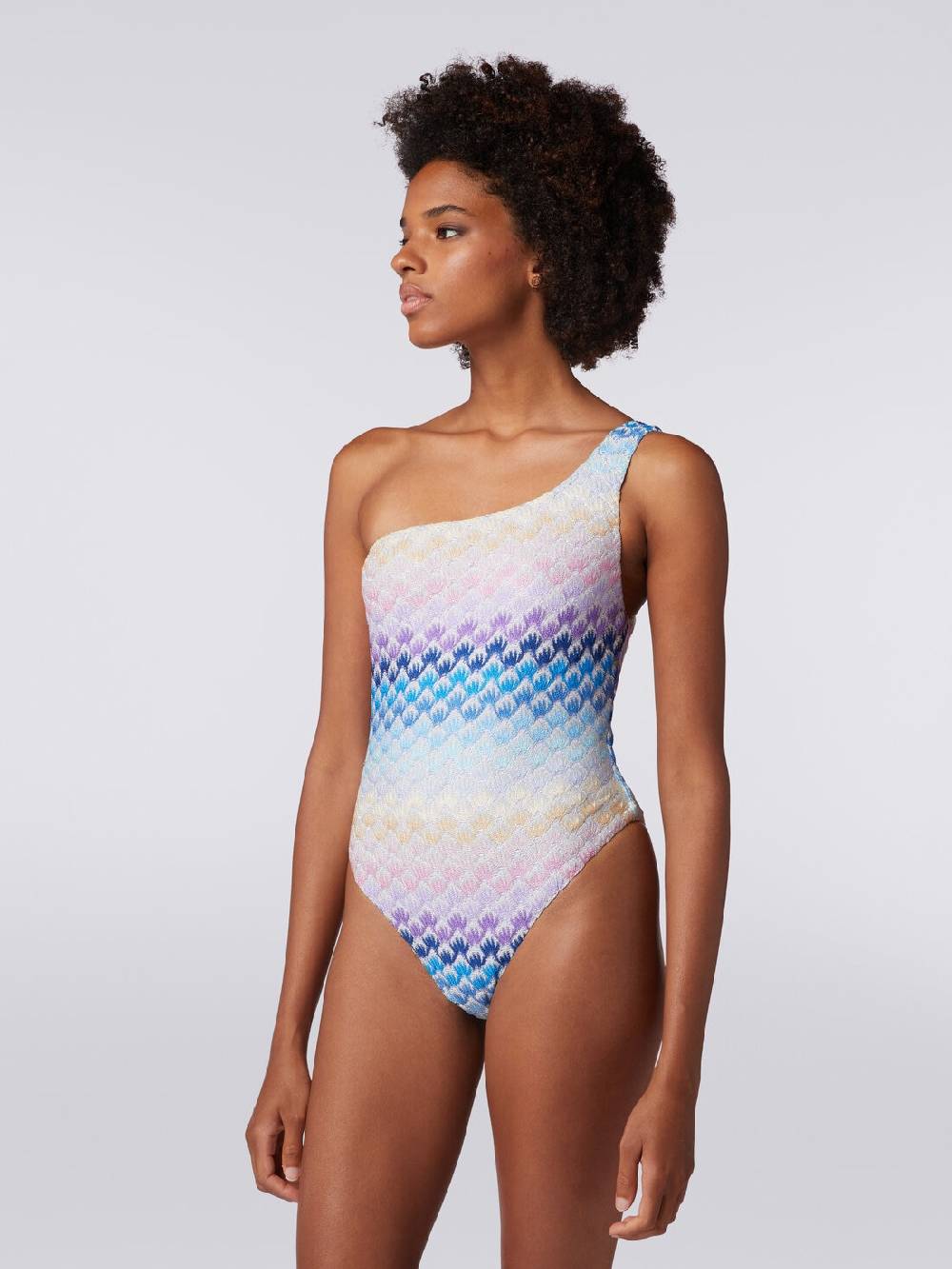 Missoni Costume intero monospalla effetto pizzo con lurex Fino al 60% di sconto