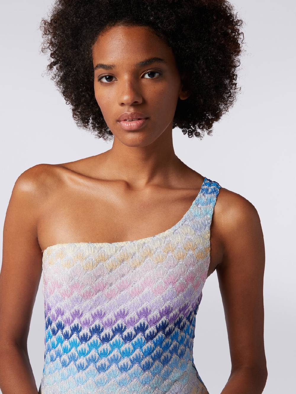 Missoni Costume intero monospalla effetto pizzo con lurex Fino al 60% di sconto