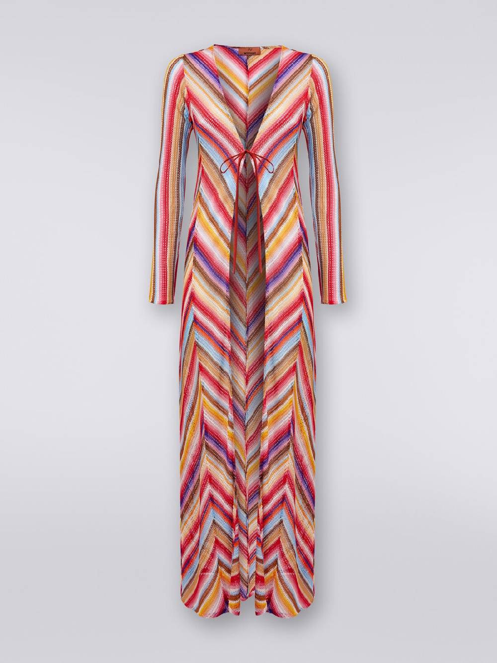 Missoni Cardigan copricostume lungo in crochet rigato Sostegno trimestrale