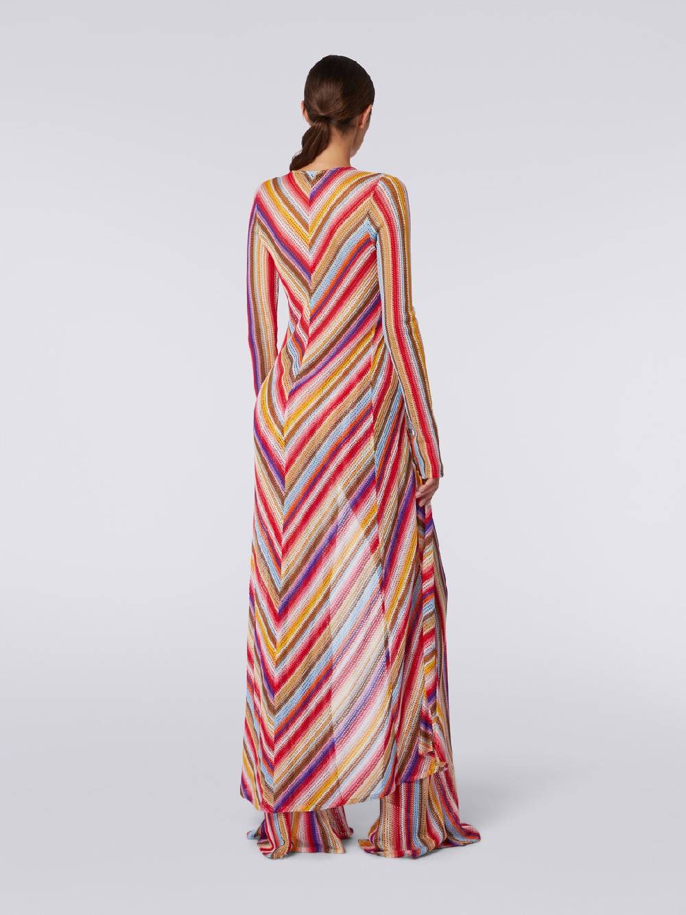 Missoni Cardigan copricostume lungo in crochet rigato Sostegno trimestrale
