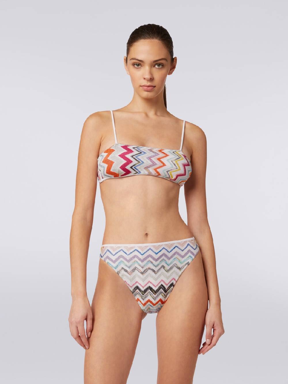 Missoni Bikini in viscosa zig zag con lurex e slip a vita alta Discount Store per i nuovi prodotti