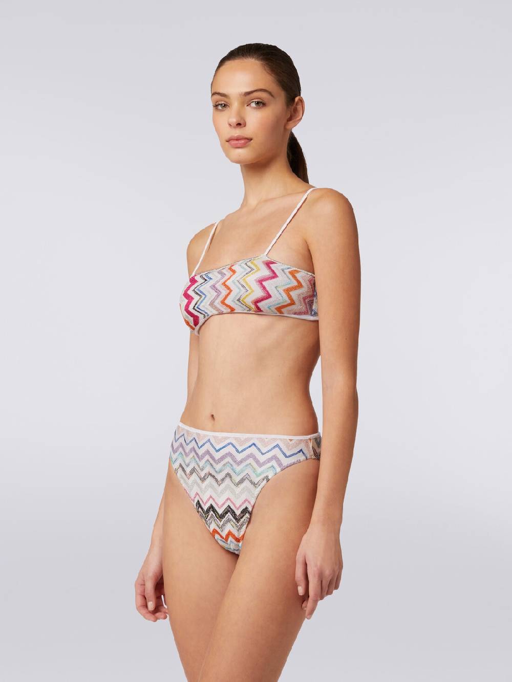 Missoni Bikini in viscosa zig zag con lurex e slip a vita alta Discount Store per i nuovi prodotti