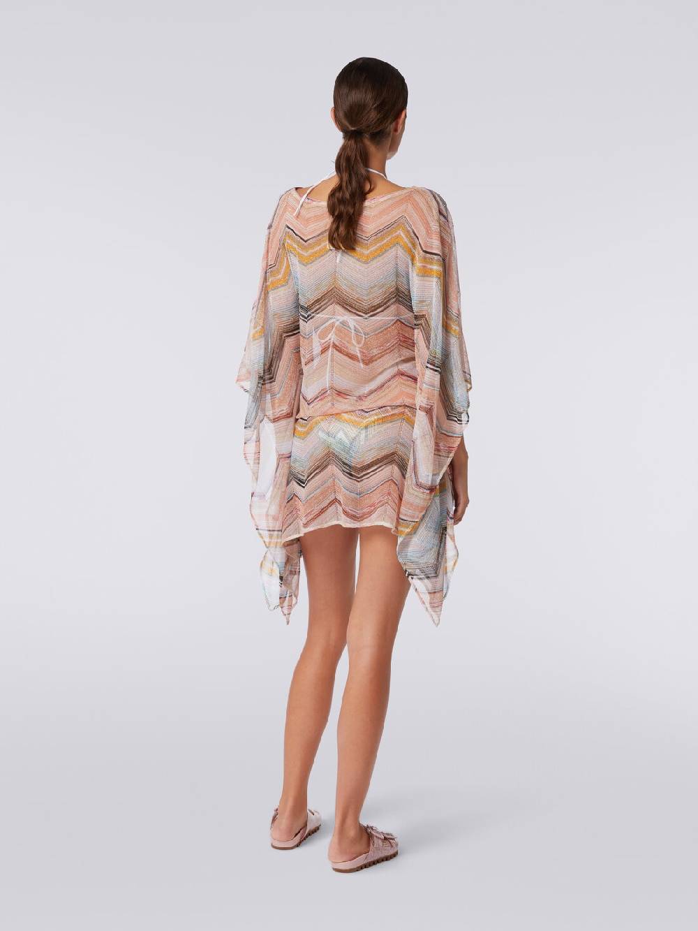 Missoni Caftano copricostume corto in misto viscosa zig zag con lurex Solo un giorno rimasto
