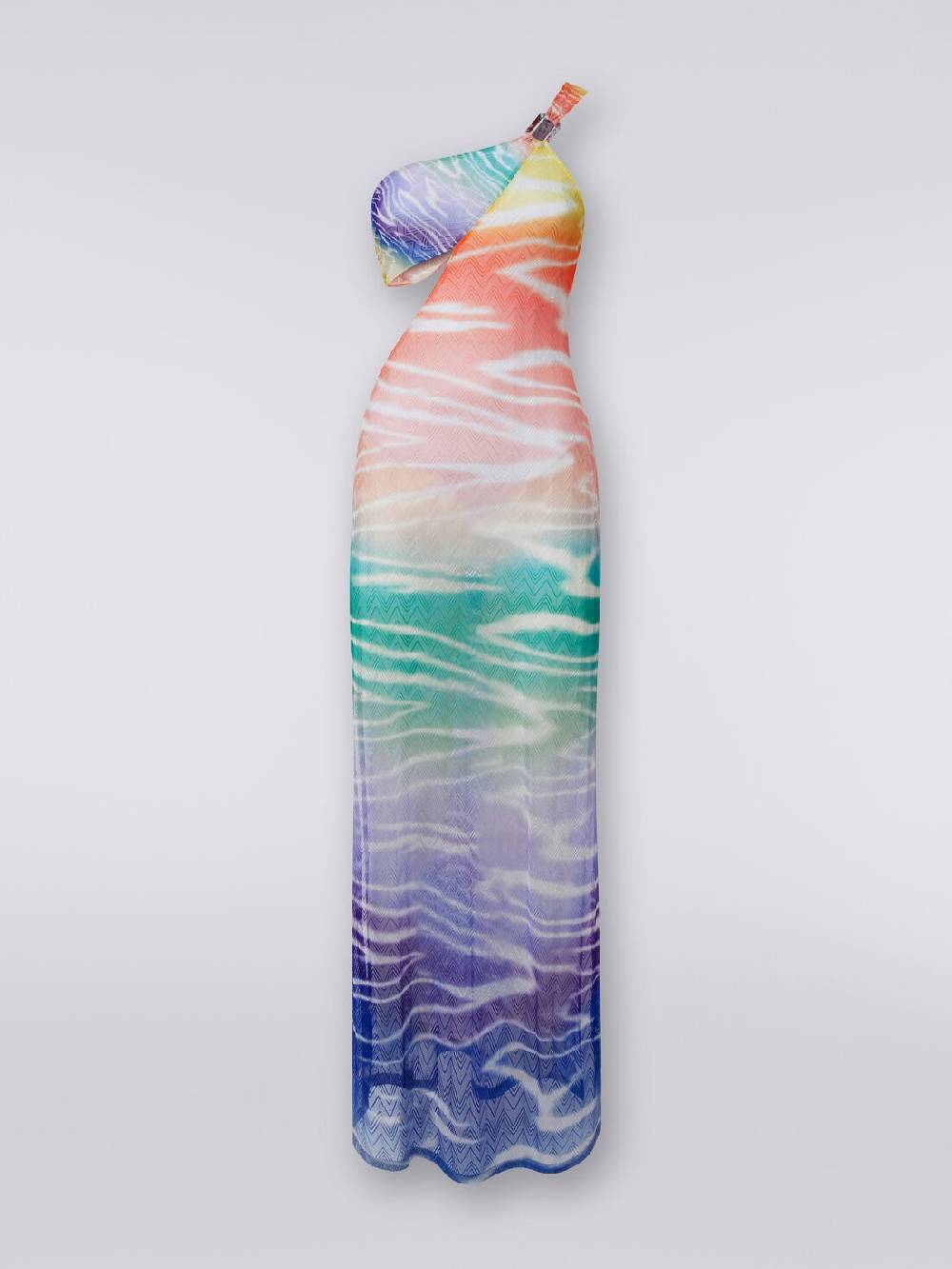 Missoni Abito copricostume lungo monospalla stampa tie-dye Super sconto