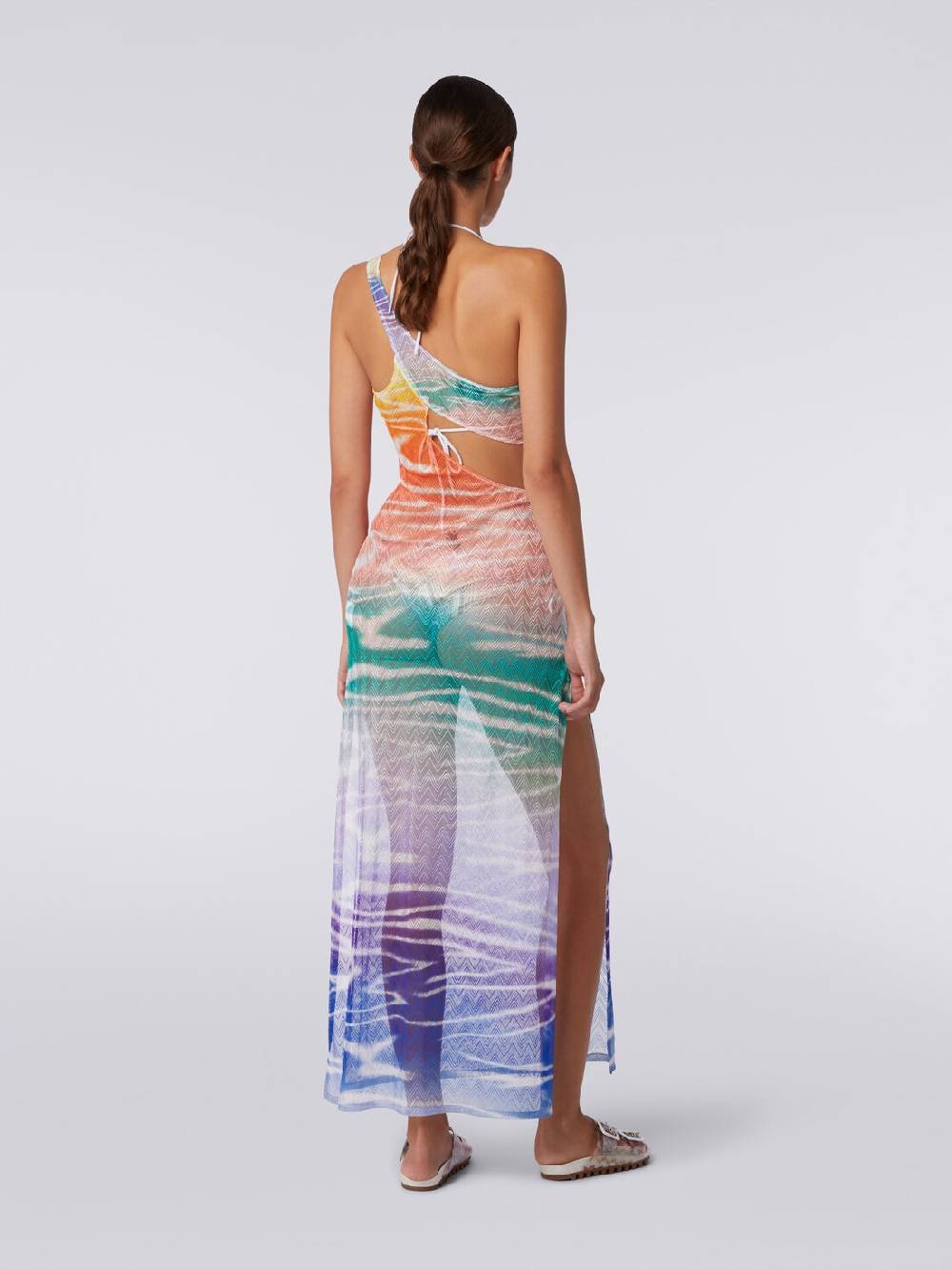 Missoni Abito copricostume lungo monospalla stampa tie-dye Super sconto