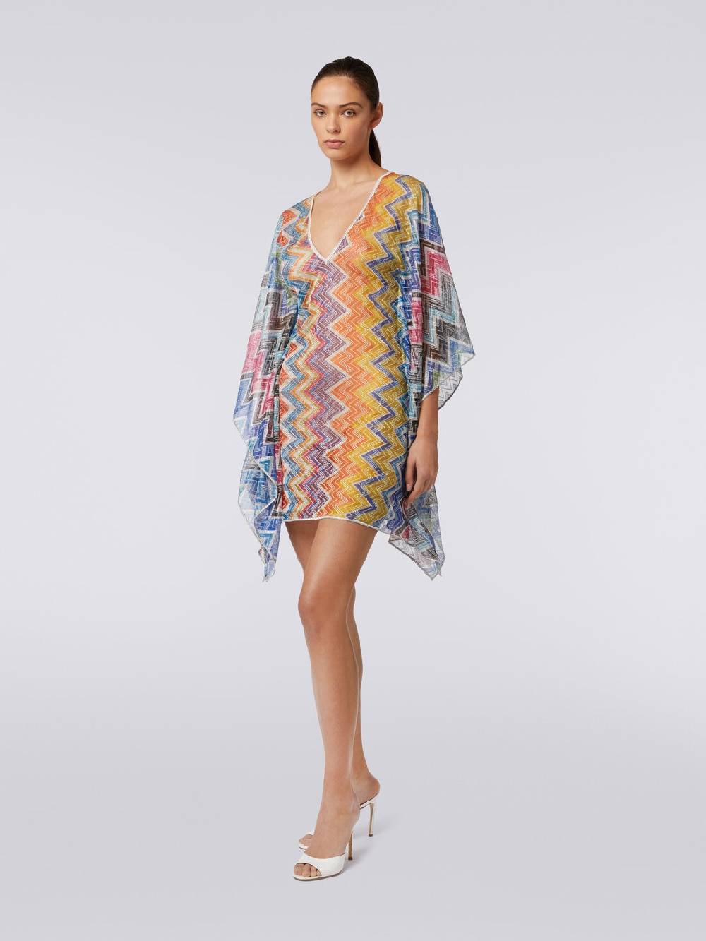 Missoni Caftano copricostume corto zig zag con lurex Enormi sconti