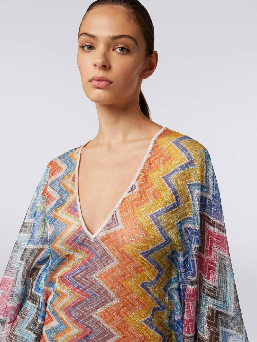 Missoni Caftano copricostume corto zig zag con lurex Enormi sconti