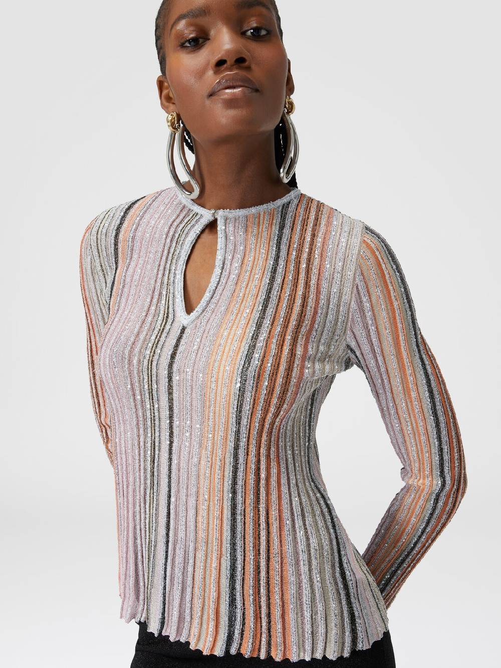Missoni Maglia a costine parzializzate con paillettes 50% di sconto per tempo limitato