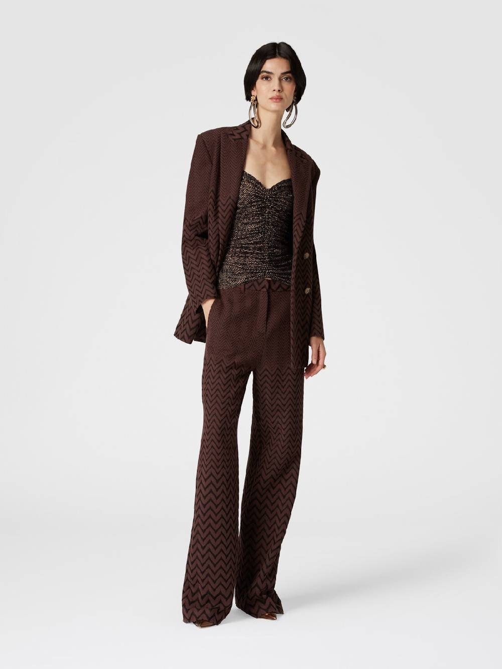 Missoni Pantaloni classici in cotone e viscosa zig zag Sconti questo mese