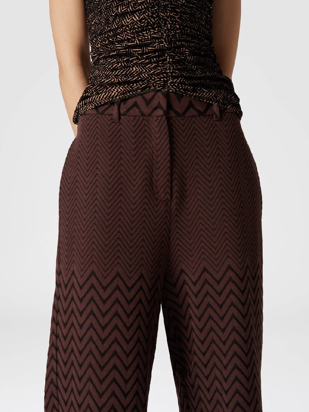 Missoni Pantaloni classici in cotone e viscosa zig zag Sconti questo mese