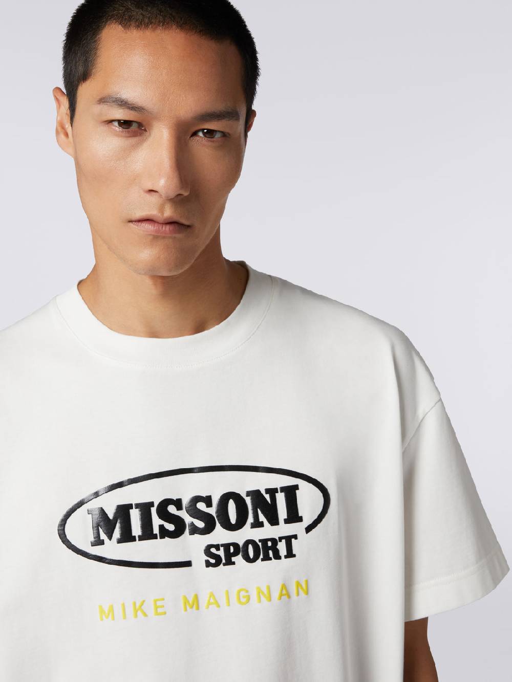 Missoni T-shirt girocollo in cotone con logo in collaborazione con Mike Maignan Italy