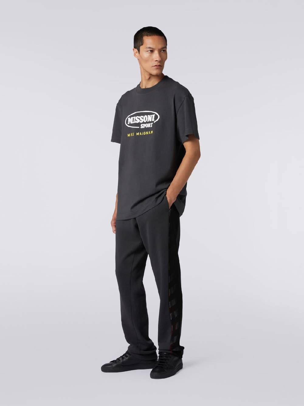 Missoni T-shirt girocollo in cotone con logo in collaborazione con Mike Maignan Italia