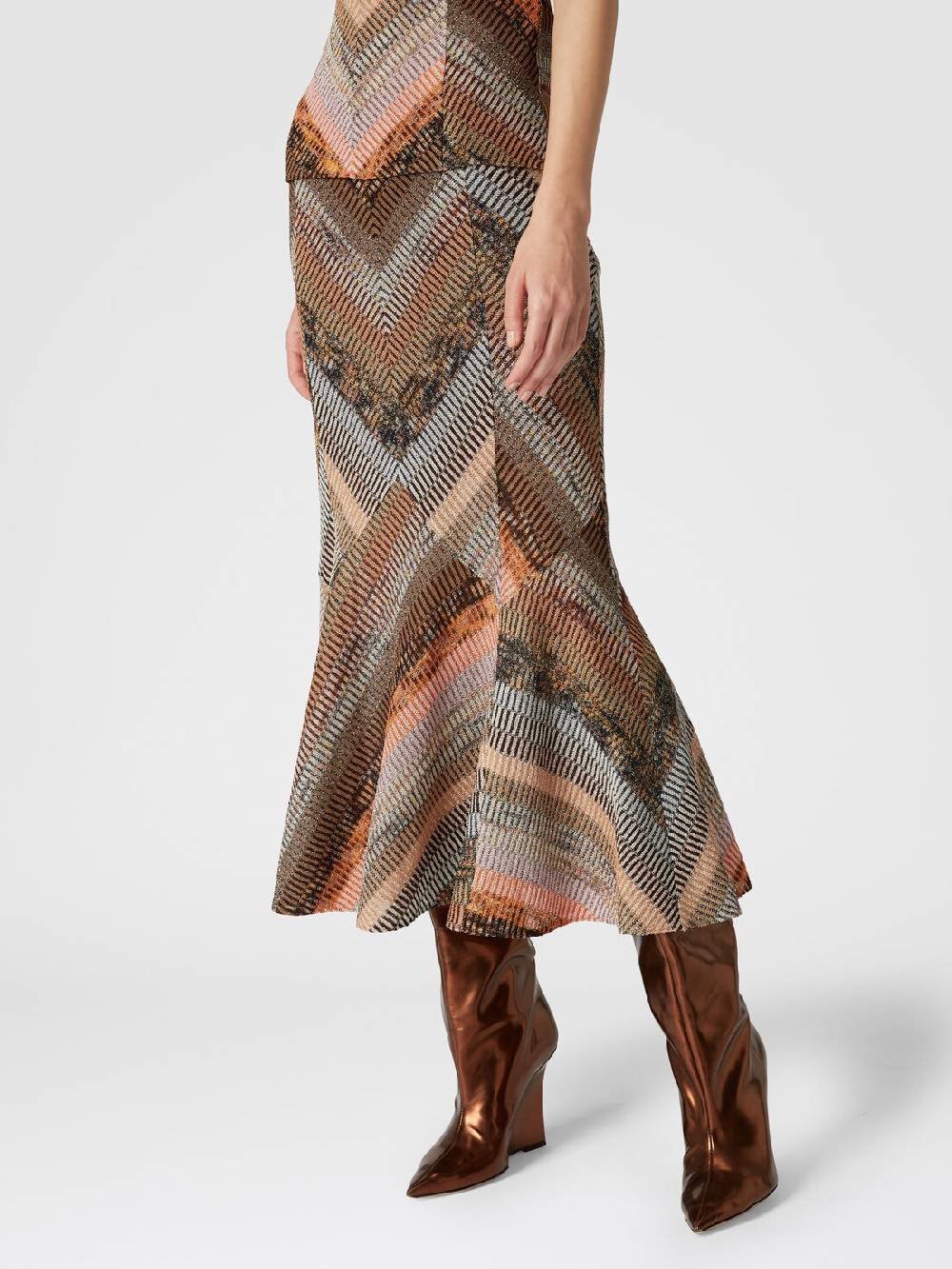 Missoni Gonna midi svasata lamé effetto patchwork Pezzi Unici