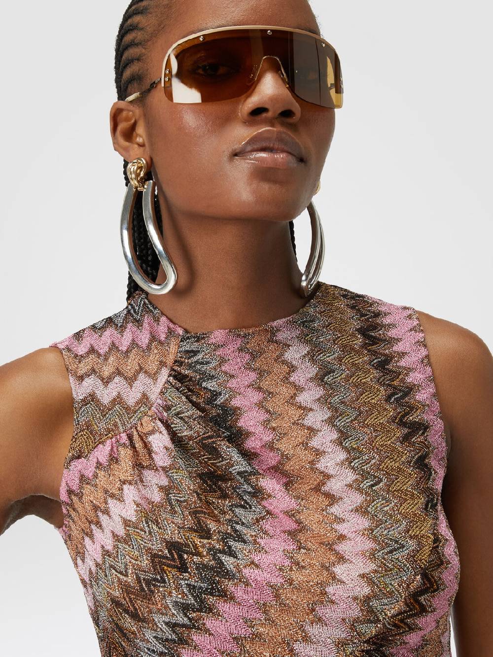 Missoni Top senza maniche in misto viscosa zig zag lamé Soddisfazione Garantita