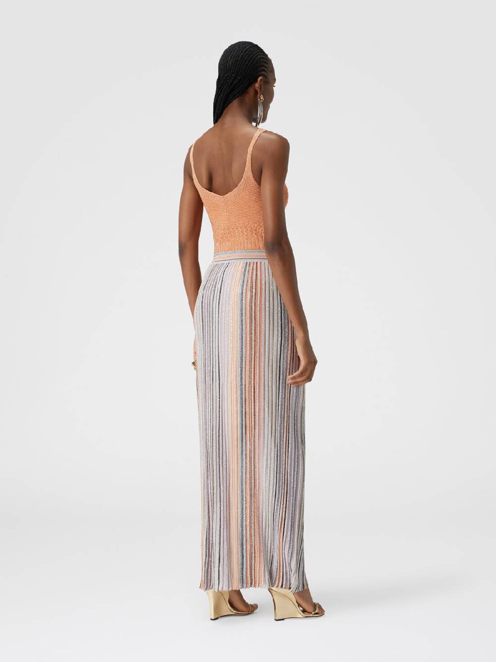 Missoni Gonna lunga parzializzata a costine con paillettes Acquista Ora
