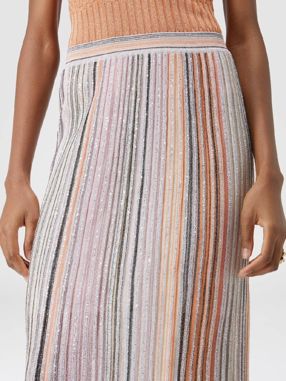 Missoni Gonna lunga parzializzata a costine con paillettes Acquista Ora