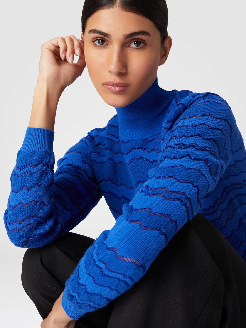 Missoni Lupetto in viscosa e lana con zig zag tono su tono Fino Al -60%