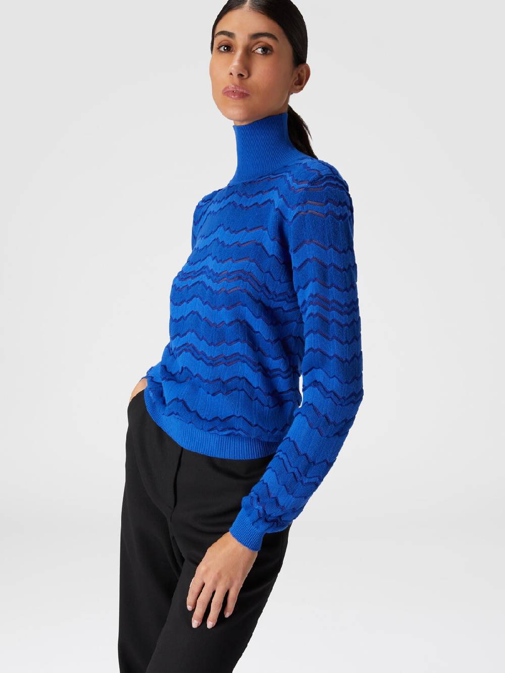 Missoni Lupetto in viscosa e lana con zig zag tono su tono Fino Al -60%