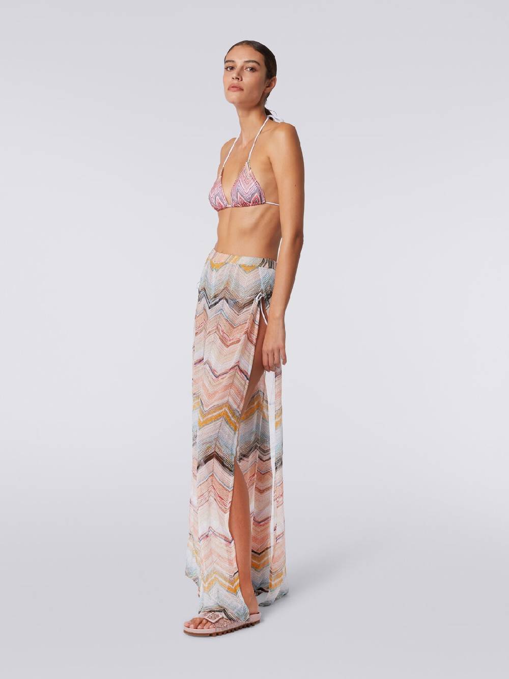 Missoni Pantaloni copricostume in misto viscosa zig zag con lurex Online