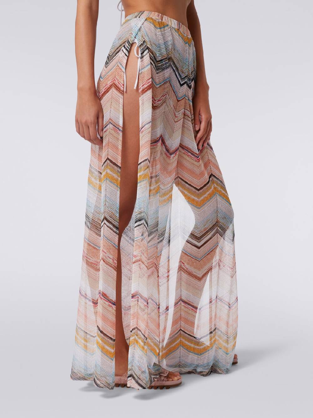 Missoni Pantaloni copricostume in misto viscosa zig zag con lurex Online