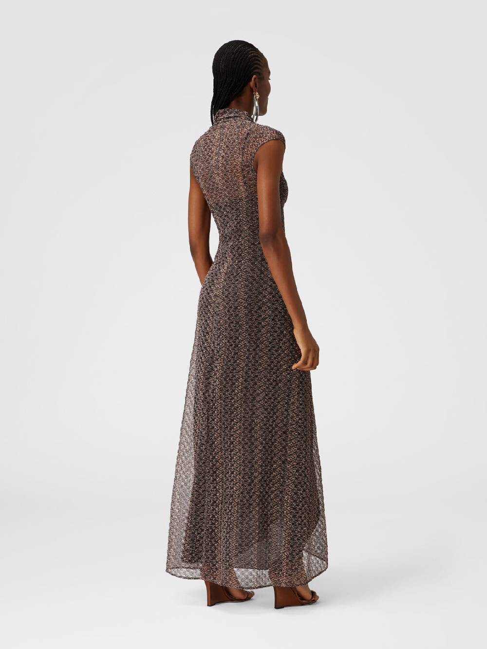 Missoni Abito lungo in pizzo lamé con scollatura torchon In Vendita