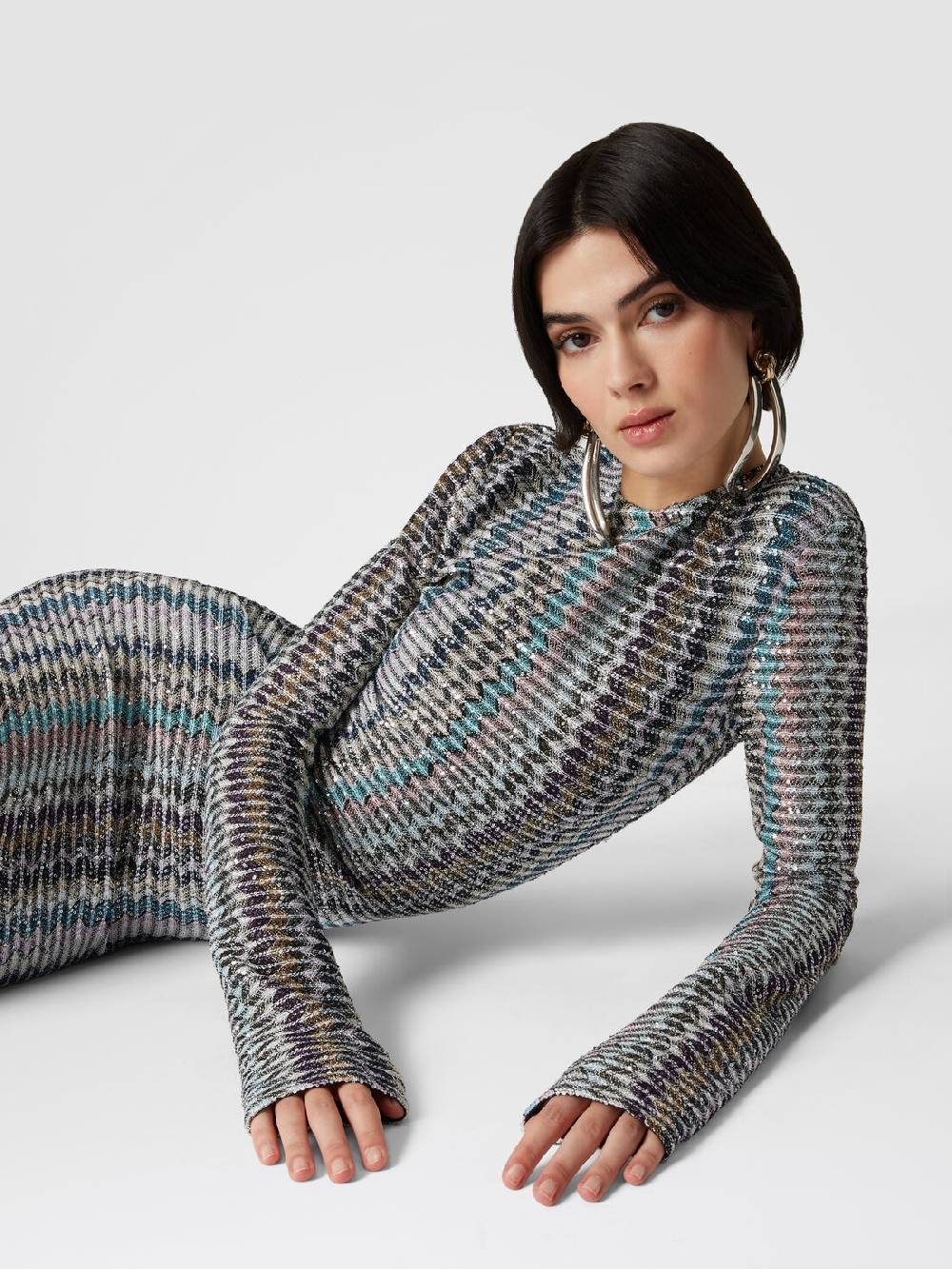 Missoni Abito lungo con paillettes e dettaglio cut out Offerte