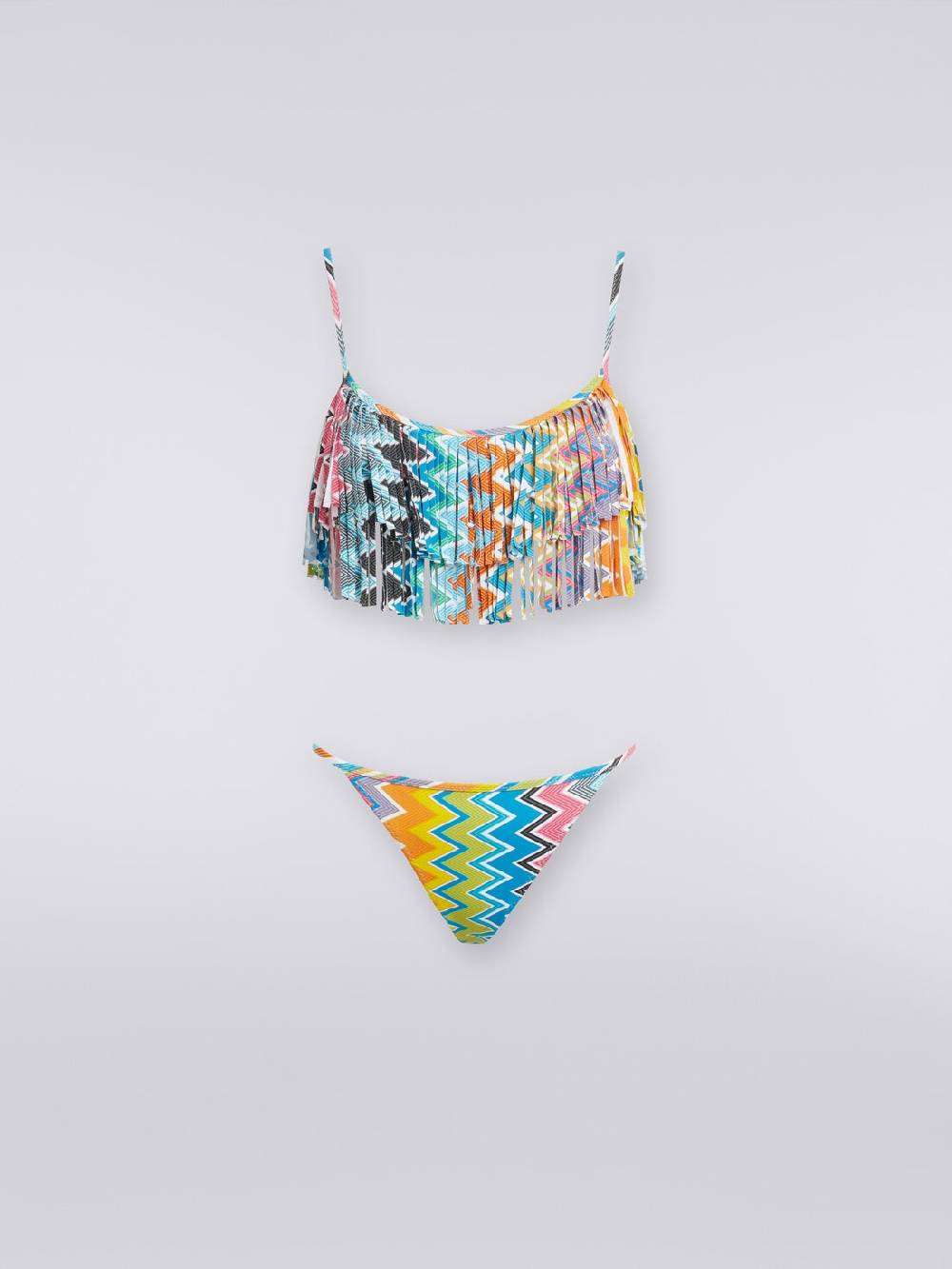 Missoni Bikini in tessuto stretch stampato con top frange Saldi Di Fabbrica