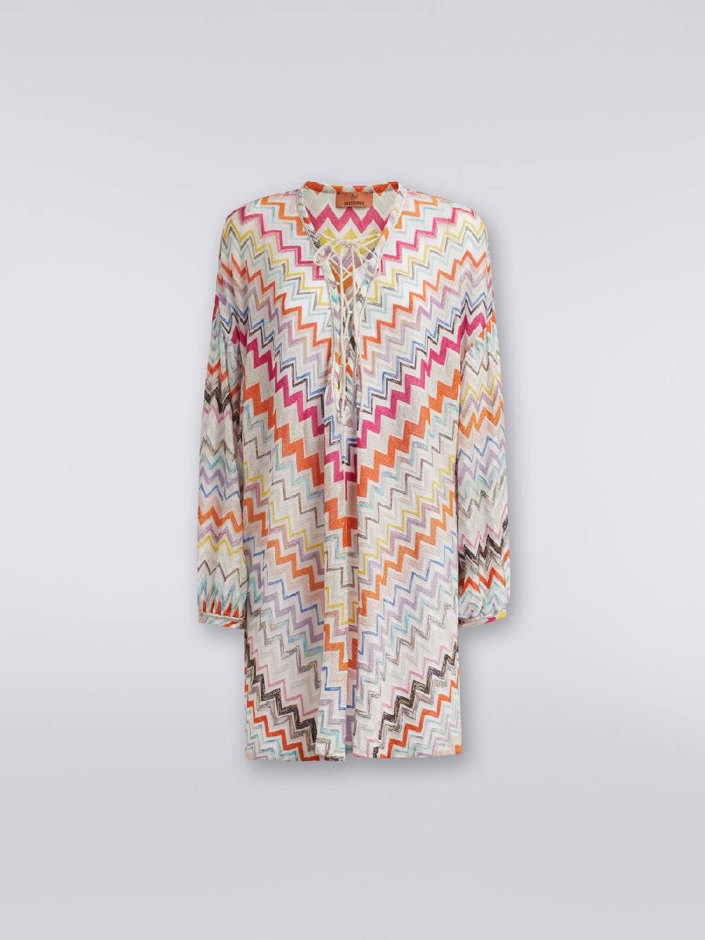 Missoni Caftano copricostume corto con motivo zig zag e lurex Negozio