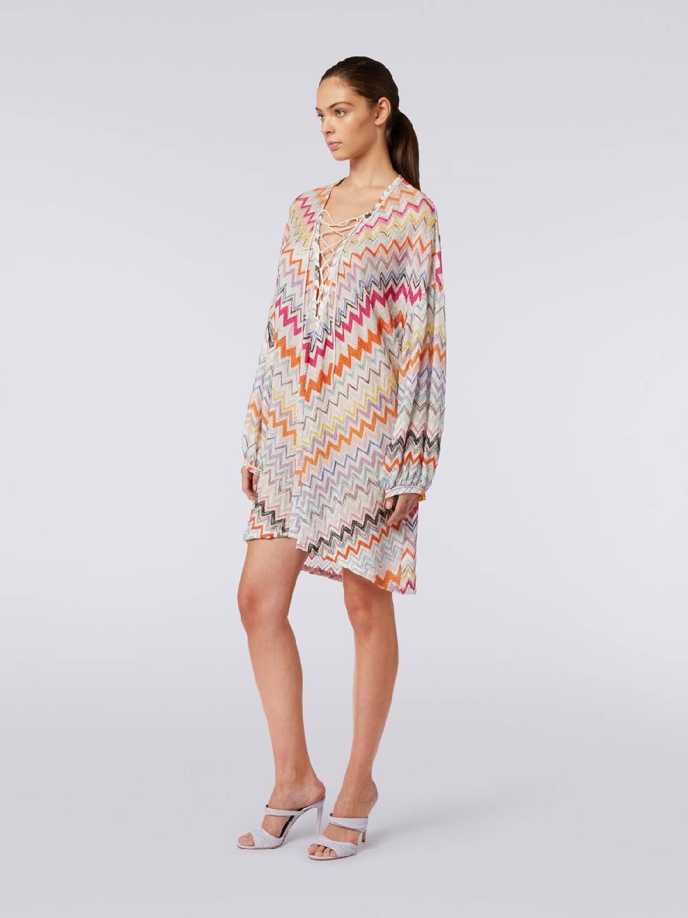 Missoni Caftano copricostume corto con motivo zig zag e lurex Negozio