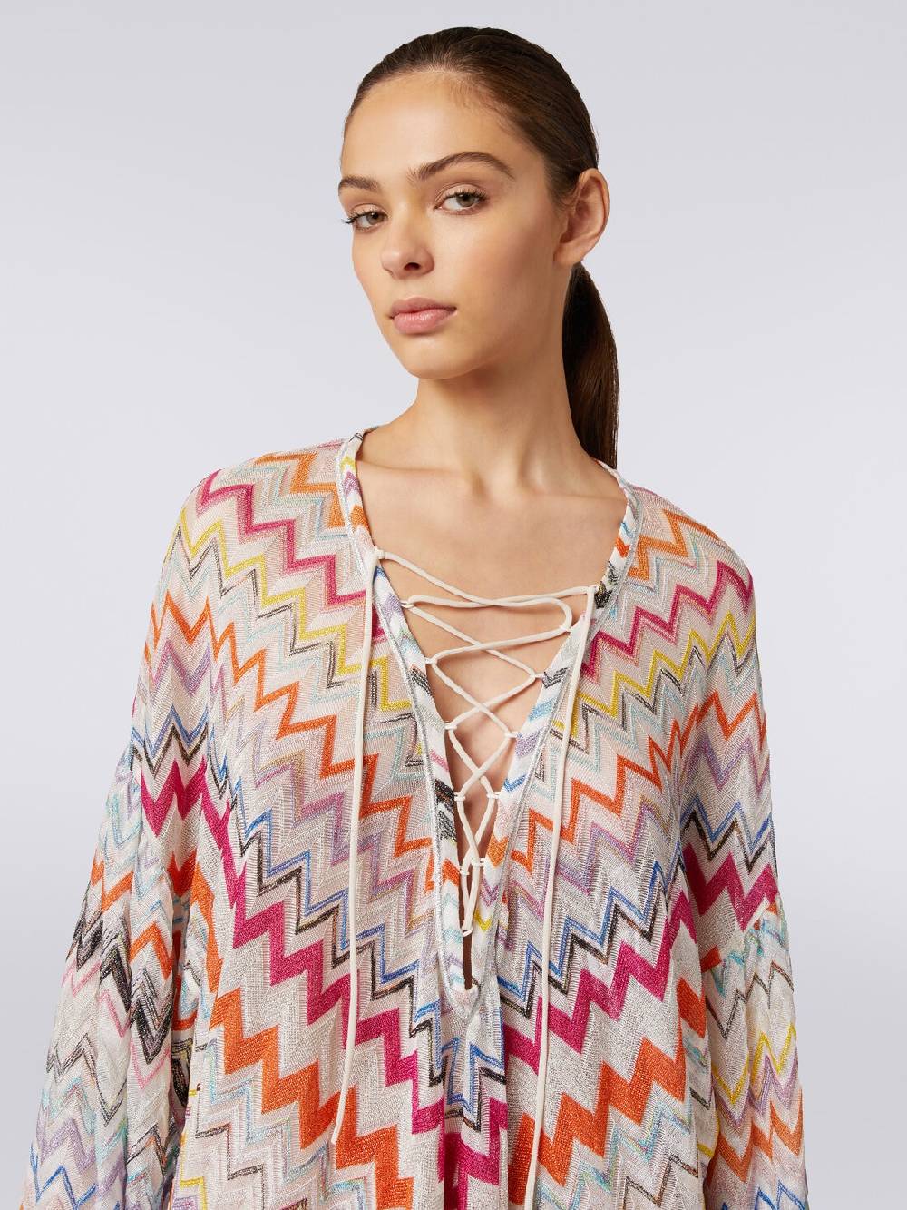 Missoni Caftano copricostume corto con motivo zig zag e lurex Negozio