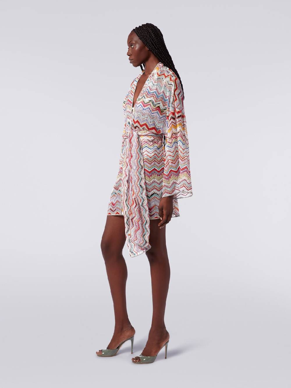 Missoni Copricostume a vestaglia in crochet zig zag con lurex Spedizione gratuita