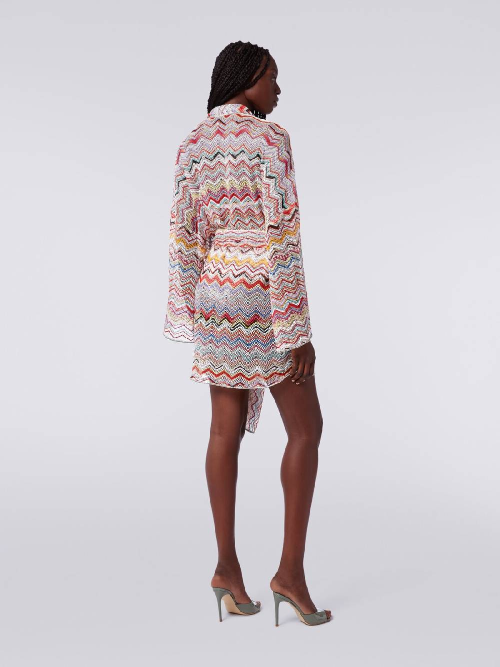 Missoni Copricostume a vestaglia in crochet zig zag con lurex Spedizione gratuita