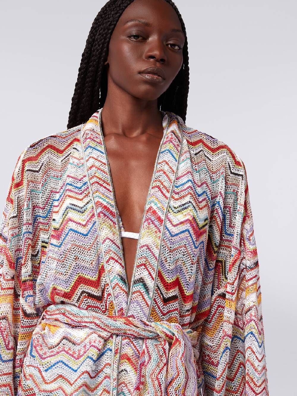 Missoni Copricostume a vestaglia in crochet zig zag con lurex Spedizione gratuita