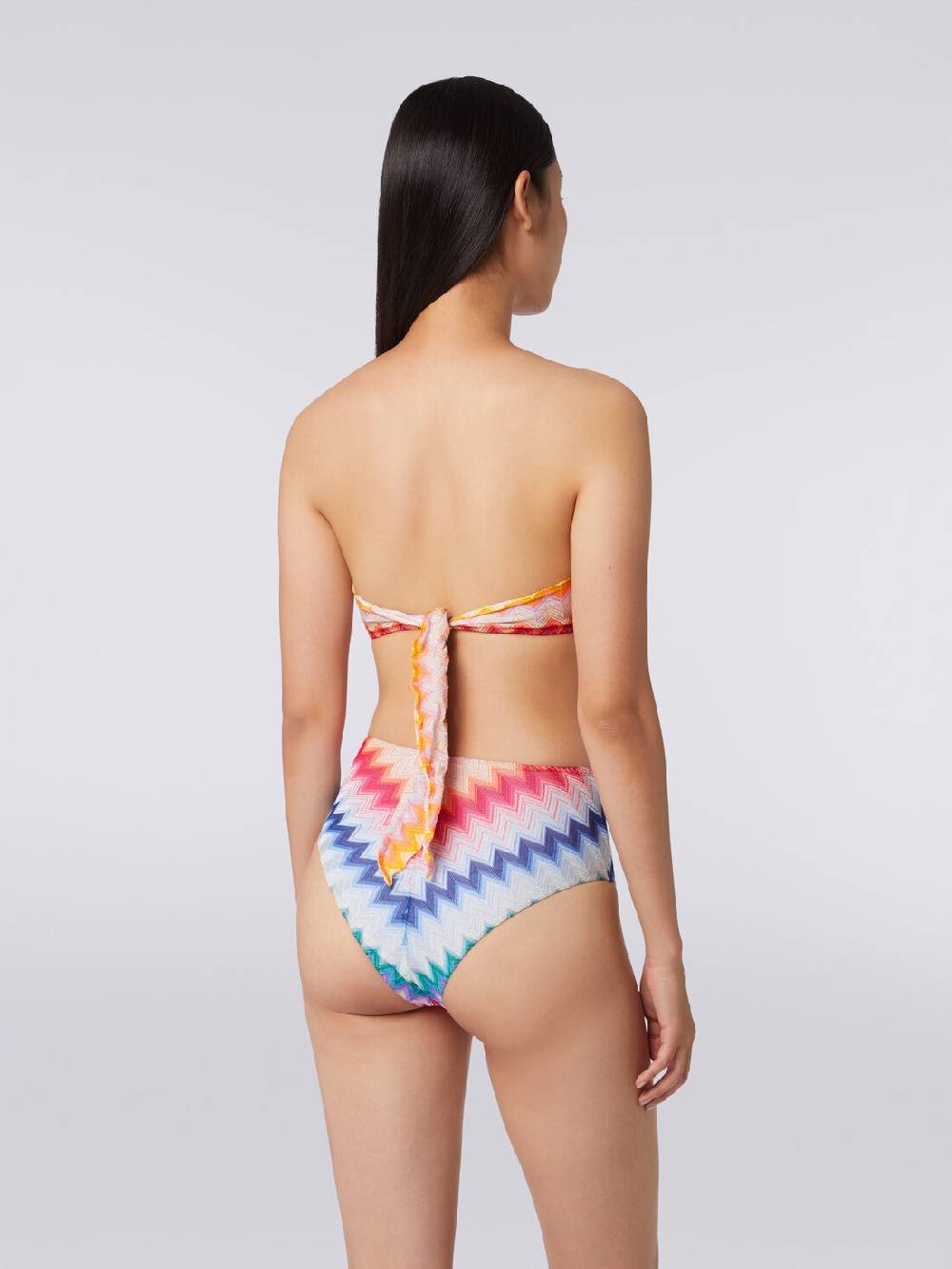 Missoni Bikini con slip a vita alta in tessuto stampa zig zag Comprare a buon mercato