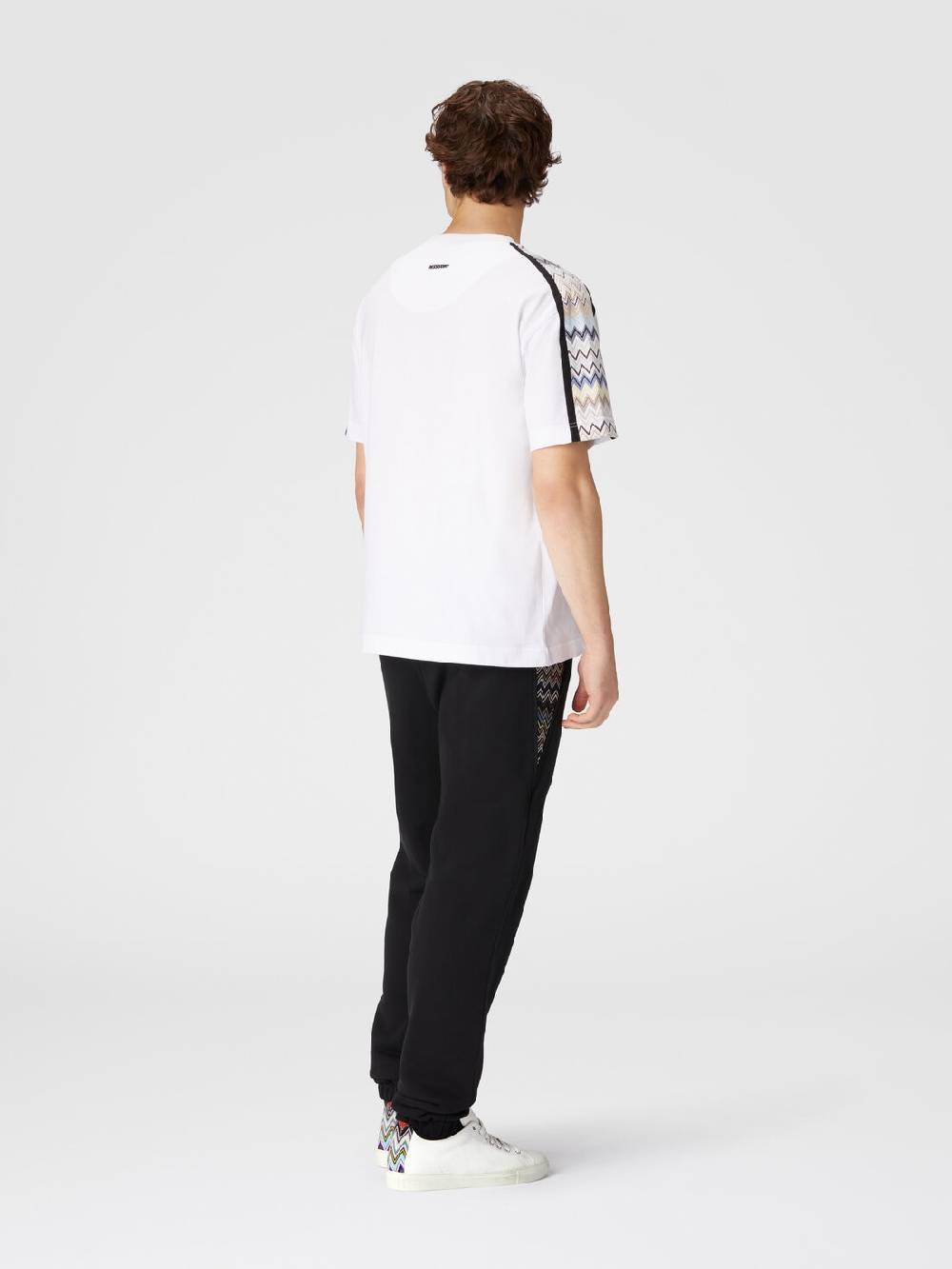 Missoni T-shirt in jersey di cotone con inserti zig zag Offerta esclusiva