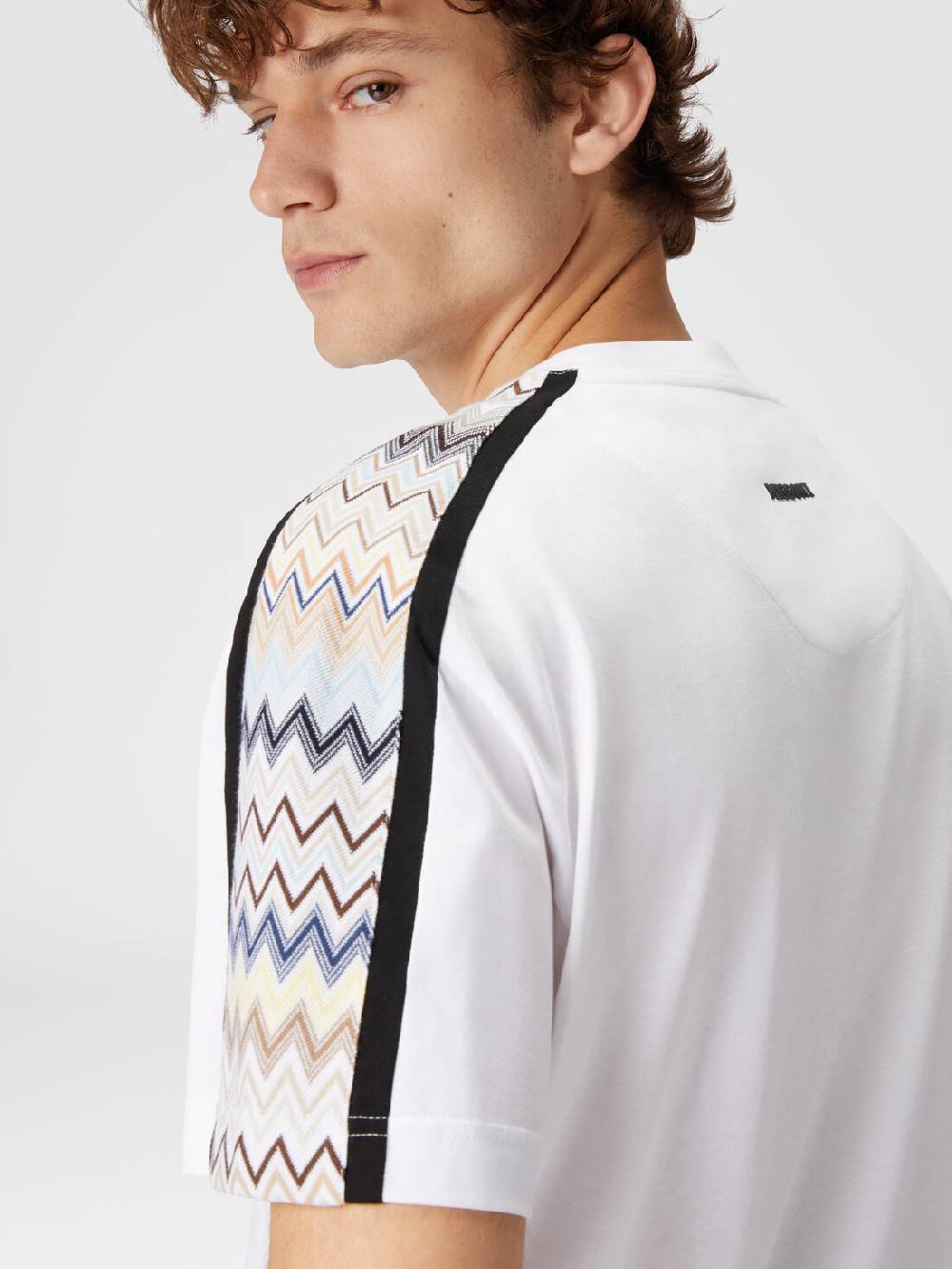 Missoni T-shirt in jersey di cotone con inserti zig zag Offerta esclusiva