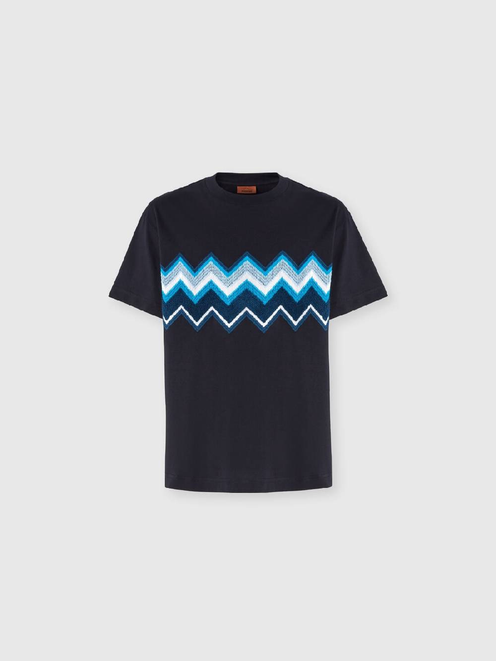 Missoni T-shirt in jersey di cotone con ricamo zig zag Vendite stagionali