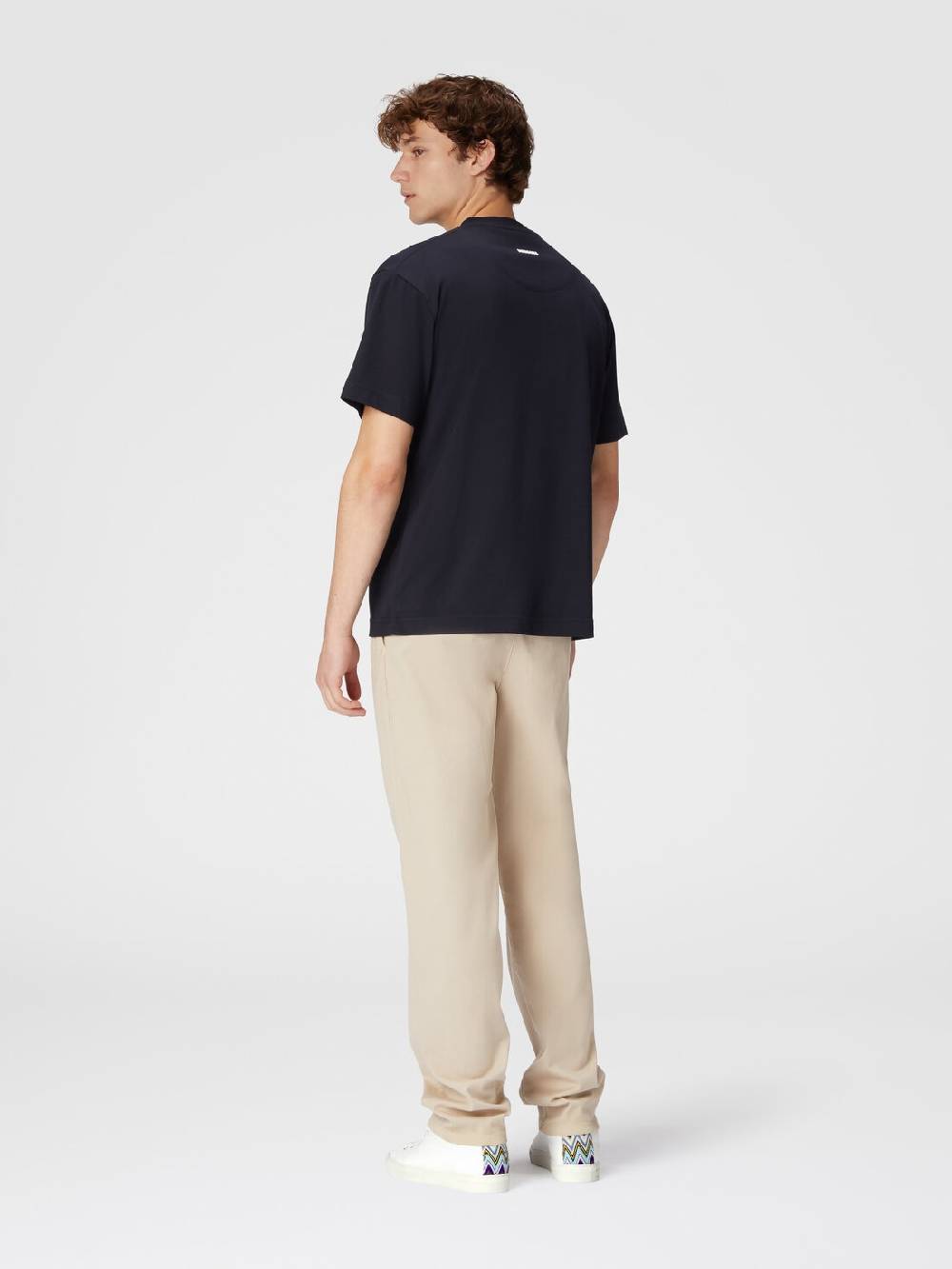 Missoni T-shirt in jersey di cotone con ricamo zig zag Vendite stagionali