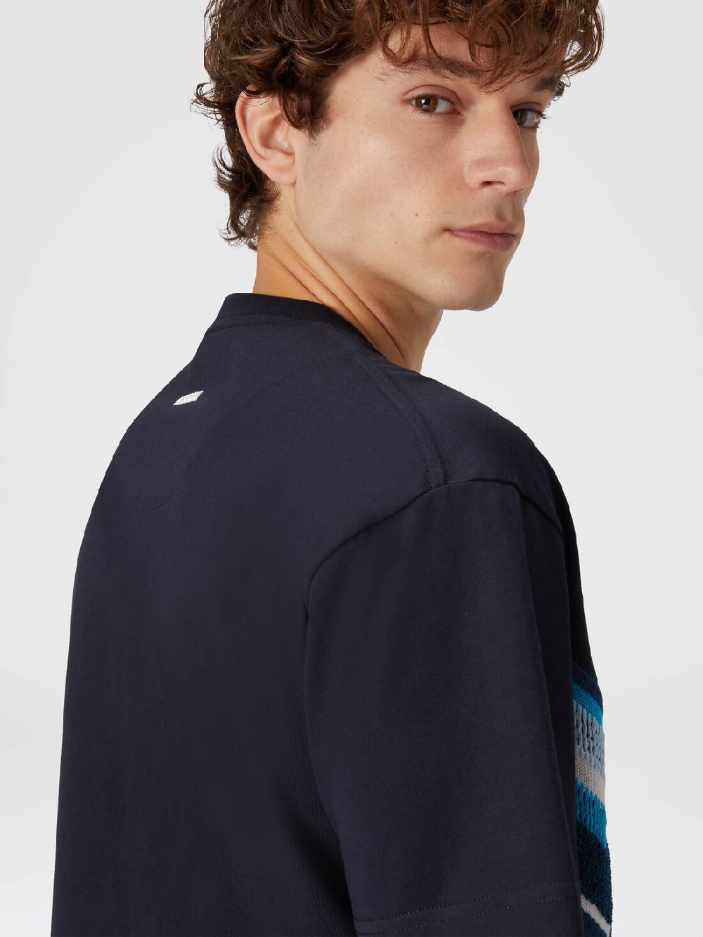 Missoni T-shirt in jersey di cotone con ricamo zig zag Vendite stagionali