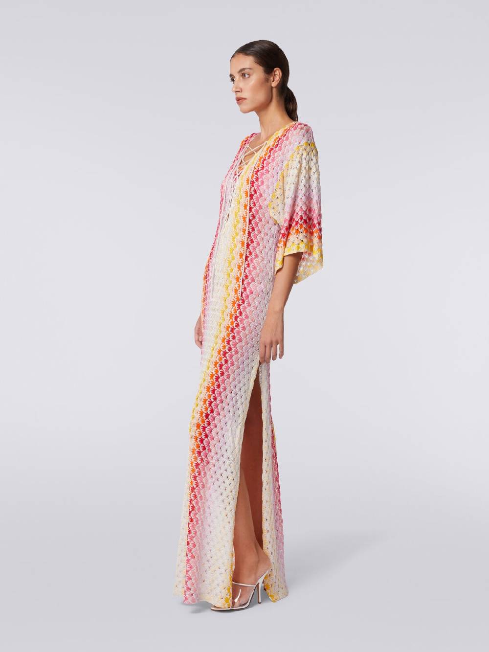 Missoni Caftano copricostume lungo effetto pizzo dégradé con lurex Offerta natalizia