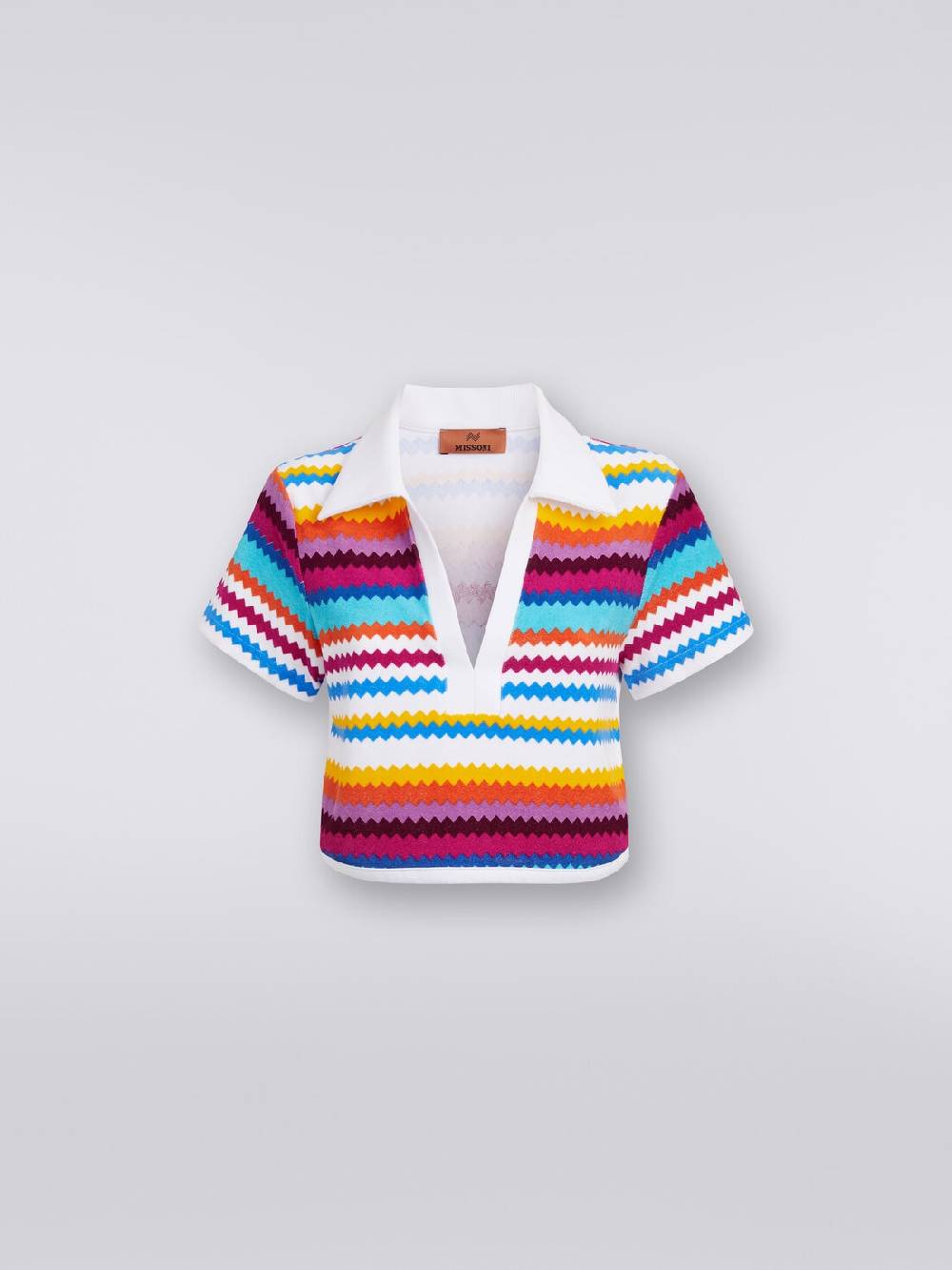 Missoni Crop top modello polo in spugna zig zag Offerta Pasqua