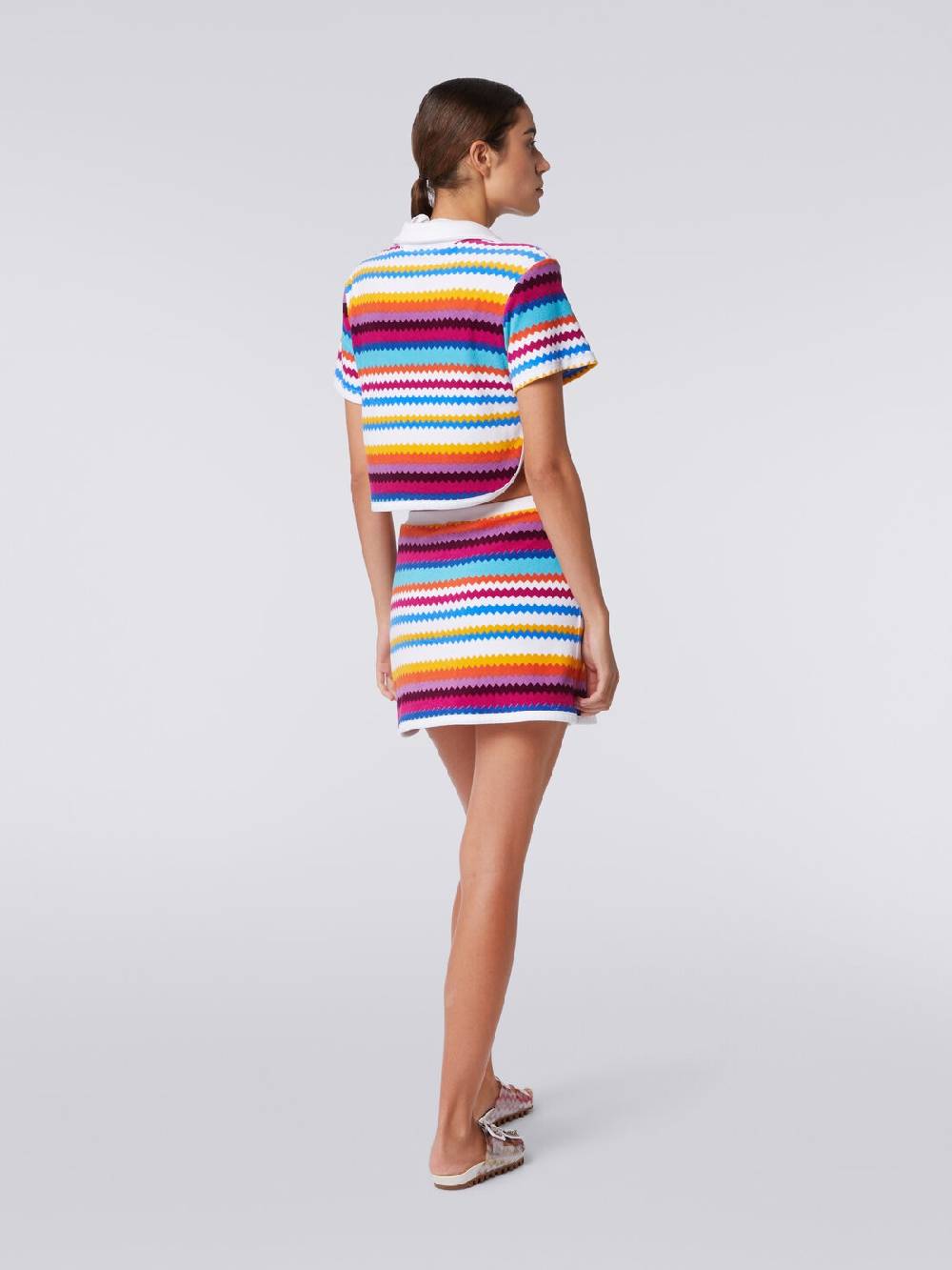 Missoni Crop top modello polo in spugna zig zag Offerta Pasqua