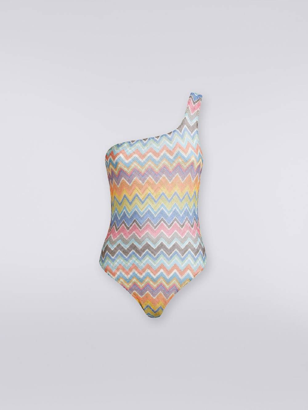 Missoni Costume intero monospalla con stampa zig zag e lurex Offerta San Valentino