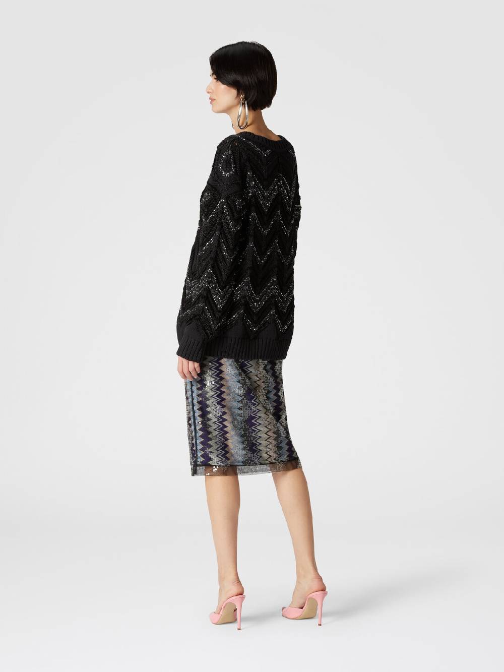 Missoni Pullover oversize con motivo zig zag e paillettes Offerta migliore