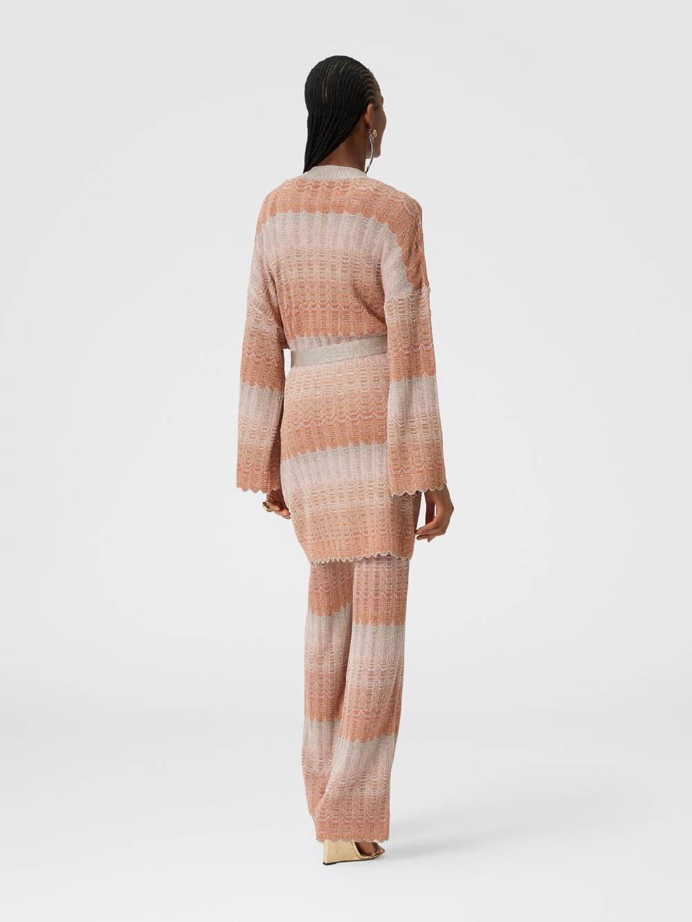 Missoni Cardigan con motivo greca zig zag e cintura Latest fashion