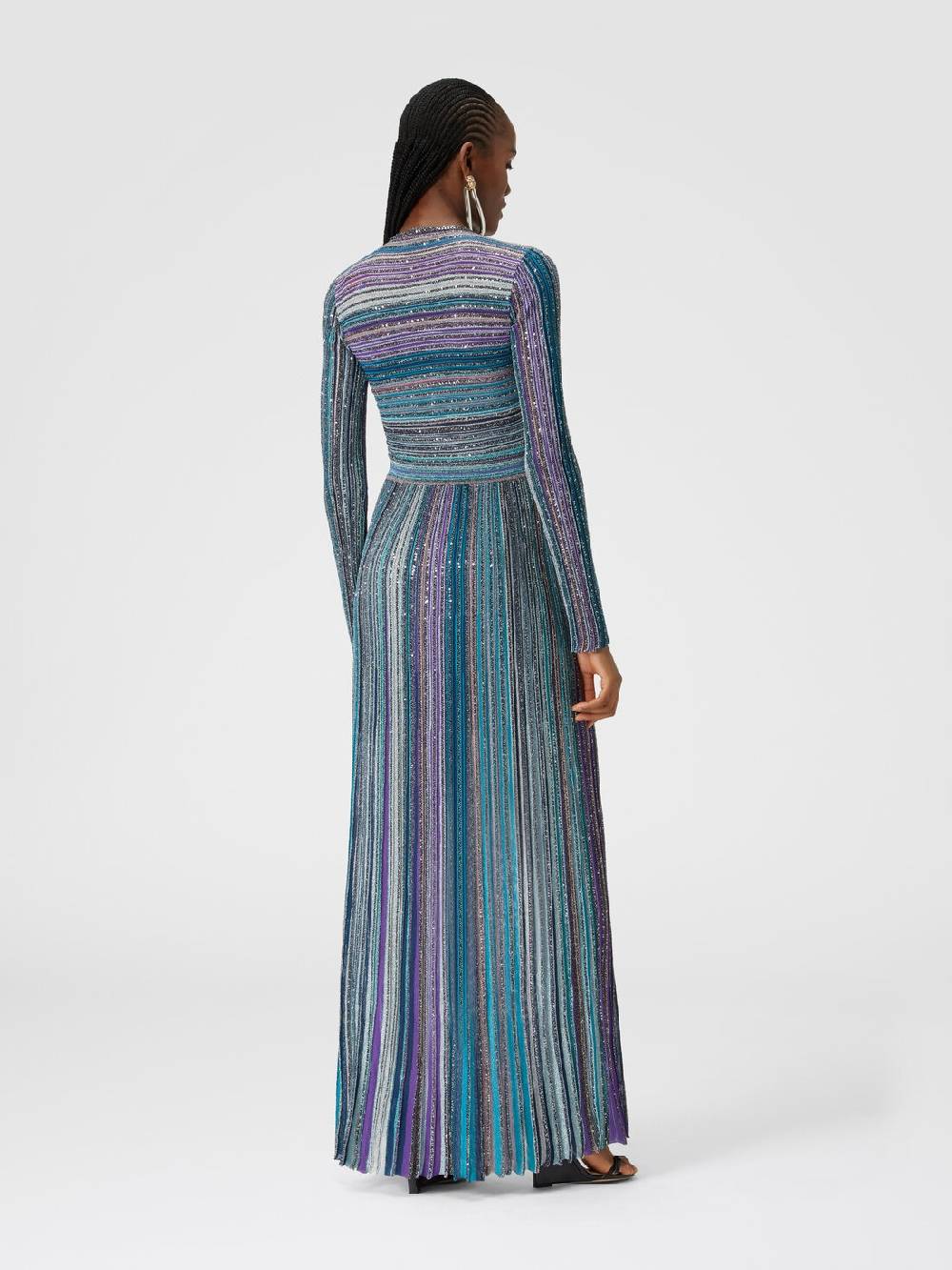 Missoni Abito lungo in maglia plissée lamé Offerta temporanea