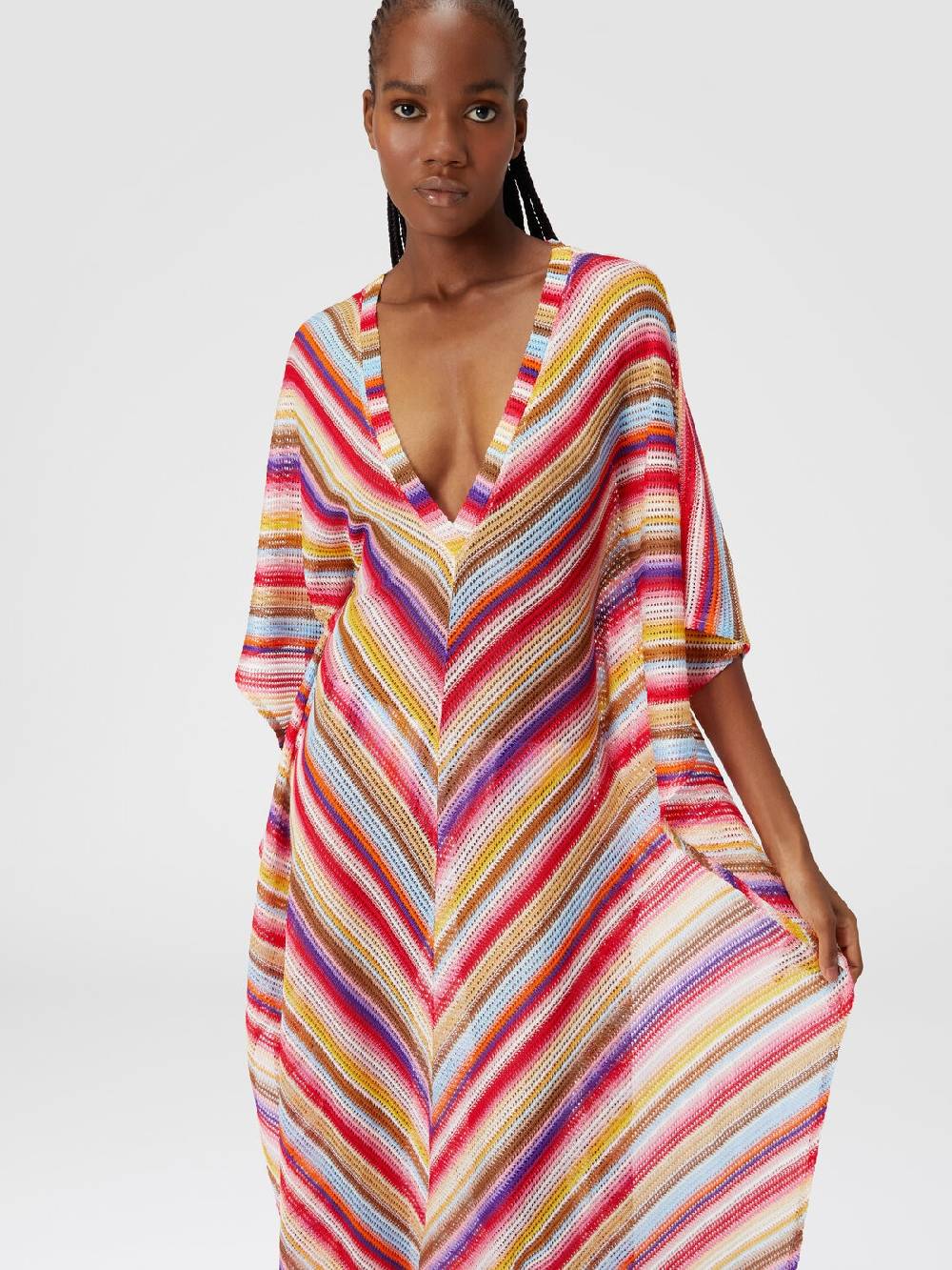 Missoni Caftano copricostume lungo in crochet rigato Enormi risparmi